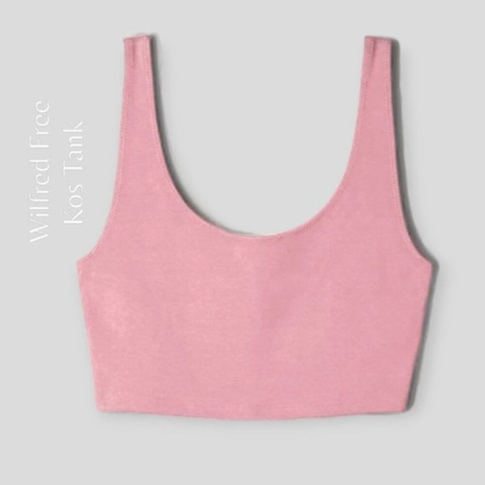 NWT ARITZIA WILFRED FREE KOS Crop Tank In Polka Pink